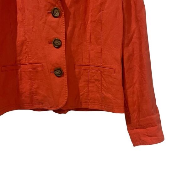 L.L. Bean light pink/ salmon 100% linen blazer - Picture 5 of 8